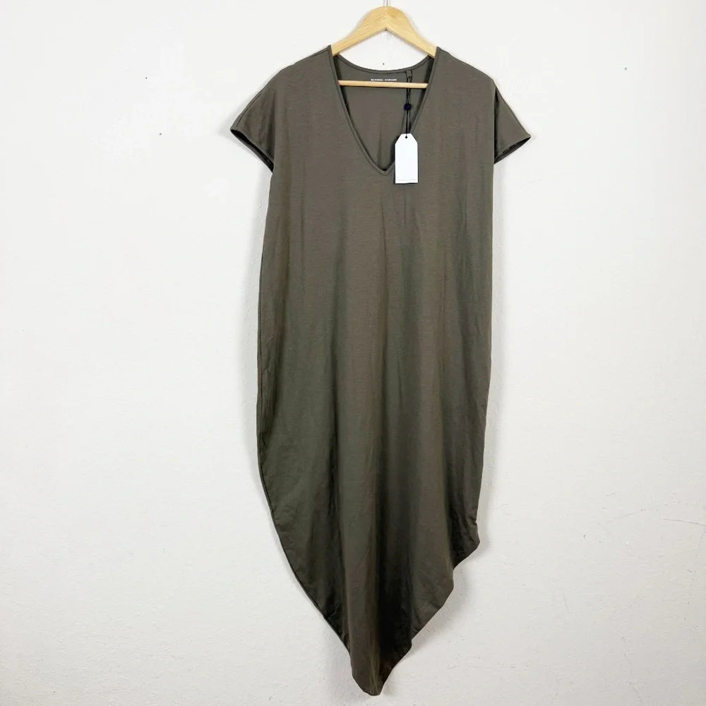 Universal Standard Iconic Geneva Cotton Green Asymmetrical Dress Size XS (10-12) - Picture 1 of 7